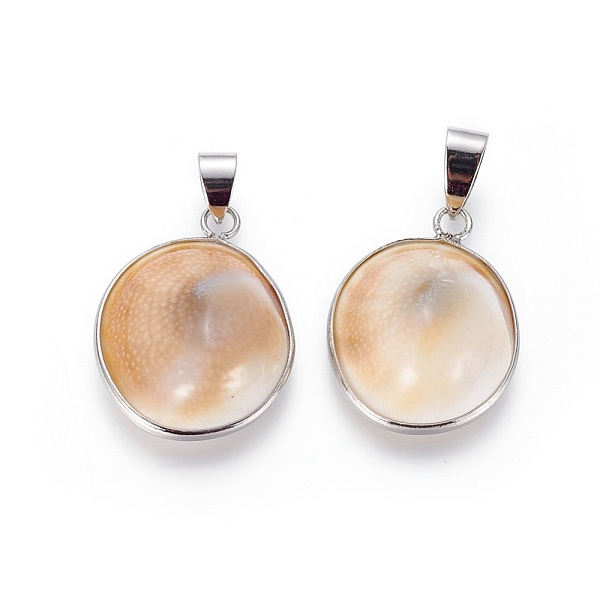 PandaHall Conch Shell Pendants, with Brass Findings, Flat Round, Platinum, 25.5x19~19.5x7.5~8mm, Hole: 5x7mm Other Sea Shell Flat Round
PandaHall Conch Shell Pendants, with Brass Findings, Flat Round, Platinum, 25.5x19~19.5x7.5~8mm, Hole: 5x7mm Other Sea Shell Flat Round
