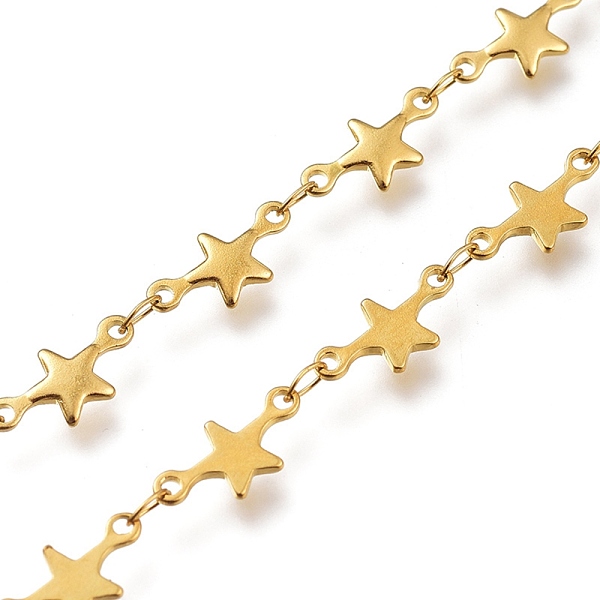 PandaHall 304 Stainless Steel Star Link Chains, with Spool, Soldered, Golden, Star: 12.5x6x1mm, Link: 3.5x2x0.2mm, about 16.4 Feet(5m)/roll...
PandaHall 304 Stainless Steel Star Link Chains, with Spool, Soldered, Golden, Star: 12.5x6x1mm, Link: 3.5x2x0.2mm, about 16.4 Feet(5m)/roll...