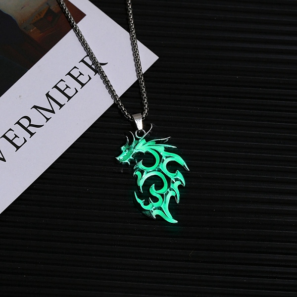 PandaHall Stainless Steel Box Chain Necklaces, Luminous Dragon Flame Pandant Necklace, Green, 23.62 inch(60cm) Stainless Steel Dragon Green
PandaHall Stainless Steel Box Chain Necklaces, Luminous Dragon Flame Pandant Necklace, Green, 23.62 inch(60cm) Stainless Steel Dragon Green