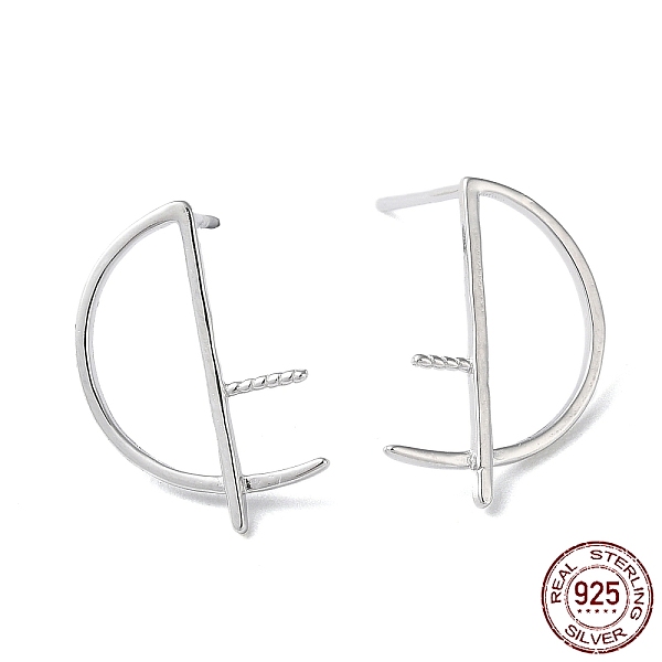 PandaHall Rhodium Plated 925 Sterling Silver Stud Earring Findings, Half Round, for Half Drilled Beads, with S925 Stamp, Real Platinum...
PandaHall Rhodium Plated 925 Sterling Silver Stud Earring Findings, Half Round, for Half Drilled Beads, with S925 Stamp, Real Platinum...