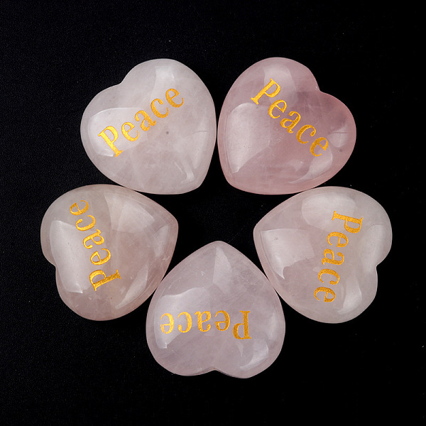PandaHall Natural Rose Quartz Display Decorations, Home Decoration, Heart with Word Peace, 30x30x13mm Rose Quartz Heart Gold
PandaHall Natural Rose Quartz Display Decorations, Home Decoration, Heart with Word Peace, 30x30x13mm Rose Quartz Heart Gold
