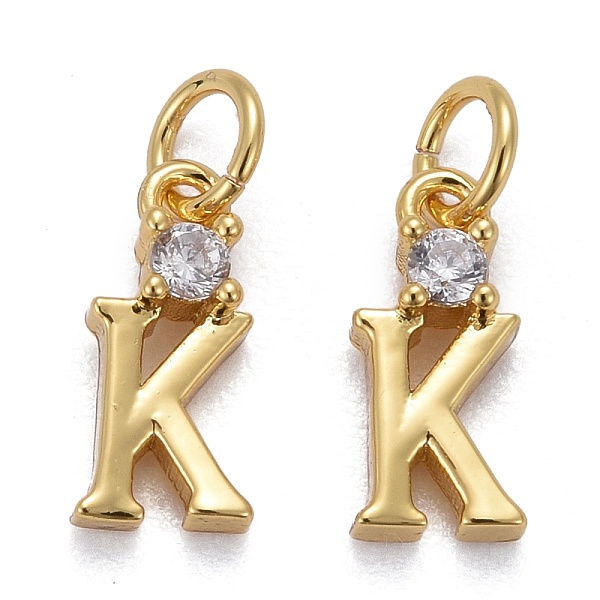 PandaHall Brass Micro Pave Clear Cubic Zirconia Pendants, with Jump Rings, Real 18K Gold Plated, Long-Lasting Plated, Letter, Letter.K...
PandaHall Brass Micro Pave Clear Cubic Zirconia Pendants, with Jump Rings, Real 18K Gold Plated, Long-Lasting Plated, Letter, Letter.K...