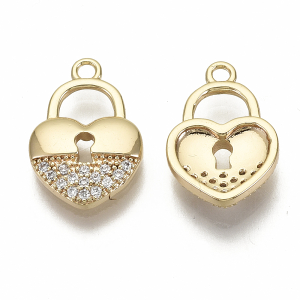 PandaHall Brass Micro Pave Cubic Zirconia Pendants, Heart Lock, Nickel Free, Real 18K Gold Plated, Clear, 15x10x2.5mm, Hole: 1.4mm...
PandaHall Brass Micro Pave Cubic Zirconia Pendants, Heart Lock, Nickel Free, Real 18K Gold Plated, Clear, 15x10x2.5mm, Hole: 1.4mm...
