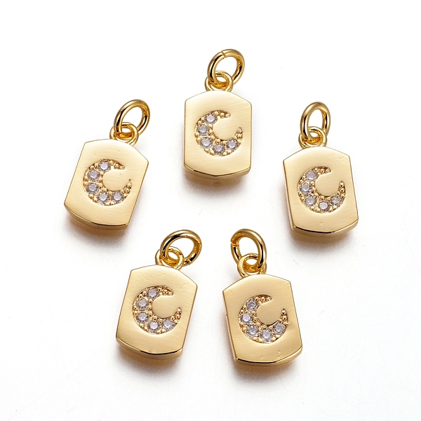 PandaHall Brass Charms, with Micro Pave Cubic Zirconia and Jump Rings, Rectangle with Moon, Clear, Golden, 13.5x8x1.5mm, Hole: 3mm...
PandaHall Brass Charms, with Micro Pave Cubic Zirconia and Jump Rings, Rectangle with Moon, Clear, Golden, 13.5x8x1.5mm, Hole: 3mm...