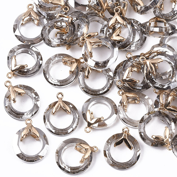 PandaHall Glass Pendants, with Light Gold Plated Brass Ice Pick Pinch Bails, Faceted, Ring with Fishtail, Light Grey, 17x14x6mm, Hole: 1.2mm..., Gray
PandaHall Glass Pendants, with Light Gold Plated Brass Ice Pick Pinch Bails, Faceted, Ring with Fishtail, Light Grey, 17x14x6mm, Hole: 1.2mm..., Gray
