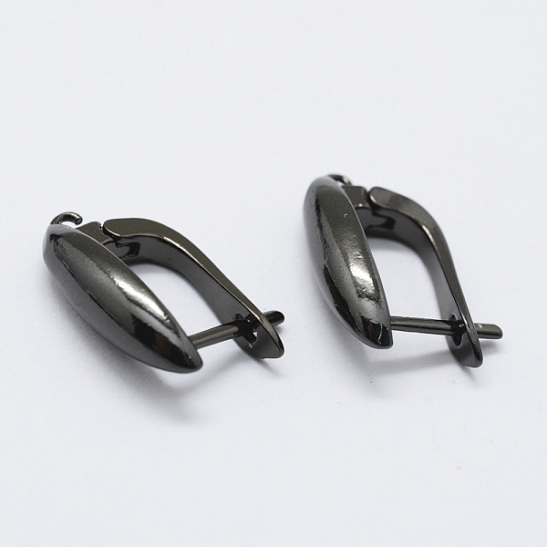 PandaHall Brass Hoop Earring Findings with Latch Back Closure, Gunmetal, 19x13~13.5x1mm, Hole: 1mm, Pin: 1mm Brass
PandaHall Brass Hoop Earring Findings with Latch Back Closure, Gunmetal, 19x13~13.5x1mm, Hole: 1mm, Pin: 1mm Brass