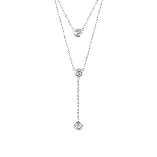 PandaHall SHEGRACE Rhodium Plated 925 Sterling Silver Double Layered Necklace, with Three Round AAA Cubic Zirconia Pendants, Platinum, 17.7..., Clear
PandaHall SHEGRACE Rhodium Plated 925 Sterling Silver Double Layered Necklace, with Three Round AAA Cubic Zirconia Pendants, Platinum, 17.7..., Clear