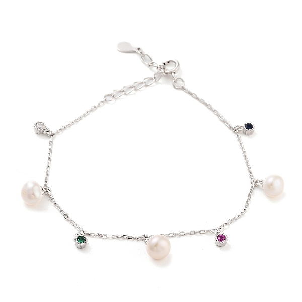 PandaHall 925 Sterling Silver Cable Chain Bracelets, Pearl & Cubic Zirconia Charm Bracelets for Women, Silver, 5-1/2 inch(14cm) Sterling...
PandaHall 925 Sterling Silver Cable Chain Bracelets, Pearl & Cubic Zirconia Charm Bracelets for Women, Silver, 5-1/2 inch(14cm) Sterling...