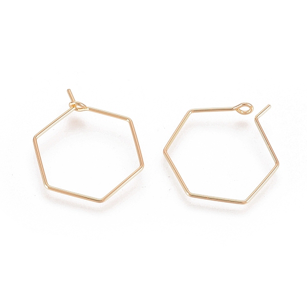 PandaHall Brass Earring Hooks, Hexagon, Nickel Free, Real 18K Gold Plated, 20 Gauge, 26~26.5x20~20.5x0.8mm, Pin: 0.8mm Brass
PandaHall Brass Earring Hooks, Hexagon, Nickel Free, Real 18K Gold Plated, 20 Gauge, 26~26.5x20~20.5x0.8mm, Pin: 0.8mm Brass