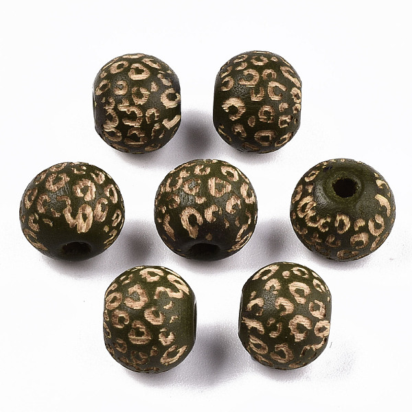 PandaHall Painted Natural Wood Beads, Laser Engraved Pattern, Round with Leopard Print, Dark Olive Green, 10x8.5mm, Hole: 2.5mm Schima Wood...
PandaHall Painted Natural Wood Beads, Laser Engraved Pattern, Round with Leopard Print, Dark Olive Green, 10x8.5mm, Hole: 2.5mm Schima Wood...
