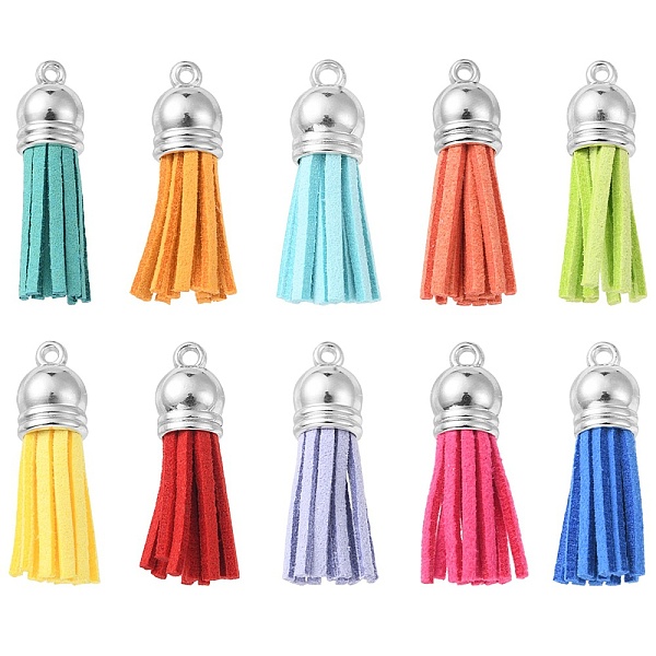 PandaHall 10Pcs 10 Styles Faux Suede Tassel Pendant Decorations, with CCB Plastic Cord Ends, Mixed Color, 33~37x10mm, Hole: 1.8~2.5mm..., Multicolor
PandaHall 10Pcs 10 Styles Faux Suede Tassel Pendant Decorations, with CCB Plastic Cord Ends, Mixed Color, 33~37x10mm, Hole: 1.8~2.5mm..., Multicolor