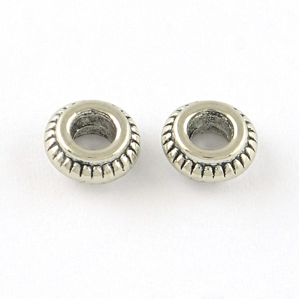 PandaHall Tibetan Style Rondelle Alloy Spacer Beads, Cadmium Free & Lead Free, Antique Silver, 7x3mm, Hole: 3mm, about 2220pcs/1000g Alloy...
PandaHall Tibetan Style Rondelle Alloy Spacer Beads, Cadmium Free & Lead Free, Antique Silver, 7x3mm, Hole: 3mm, about 2220pcs/1000g Alloy...