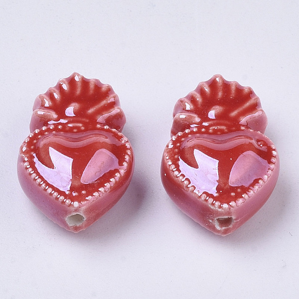 PandaHall Handmade Porcelain Beads, Bright Glazed Porcelain Style, Heart, Dark Red, 16x10.5x6.5mm, Hole: 1.2mm Porcelain Heart Red
PandaHall Handmade Porcelain Beads, Bright Glazed Porcelain Style, Heart, Dark Red, 16x10.5x6.5mm, Hole: 1.2mm Porcelain Heart Red