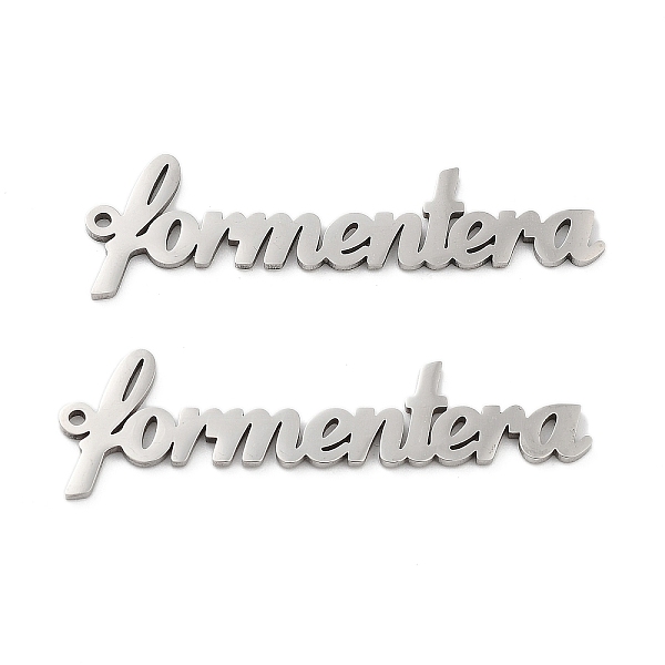 PandaHall 201 Stainless Steel Pendants, Word Formentera Charm, Stainless Steel Color, 11x52x1.5mm, Hole: 1.6mm 201 Stainless Steel Word
PandaHall 201 Stainless Steel Pendants, Word Formentera Charm, Stainless Steel Color, 11x52x1.5mm, Hole: 1.6mm 201 Stainless Steel Word