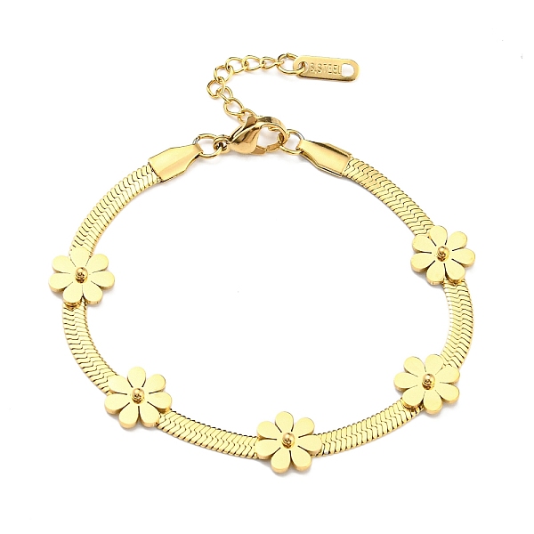 PandaHall Vacuum Plating 304 Stainless Steel Flower Link Bracelet with Herringbone Chains for Girl Women, Golden, 7-1/4 inch(18.3cm) 304...
PandaHall Vacuum Plating 304 Stainless Steel Flower Link Bracelet with Herringbone Chains for Girl Women, Golden, 7-1/4 inch(18.3cm) 304...