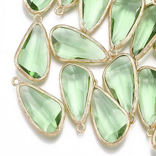 PandaHall Glass Pendants, with Brass Findings, Faceted, teardrop, Golden, Light Green, 28.5x14x6mm, Hole: 1.5mm Brass+Glass Teardrop Green
PandaHall Glass Pendants, with Brass Findings, Faceted, teardrop, Golden, Light Green, 28.5x14x6mm, Hole: 1.5mm Brass+Glass Teardrop Green