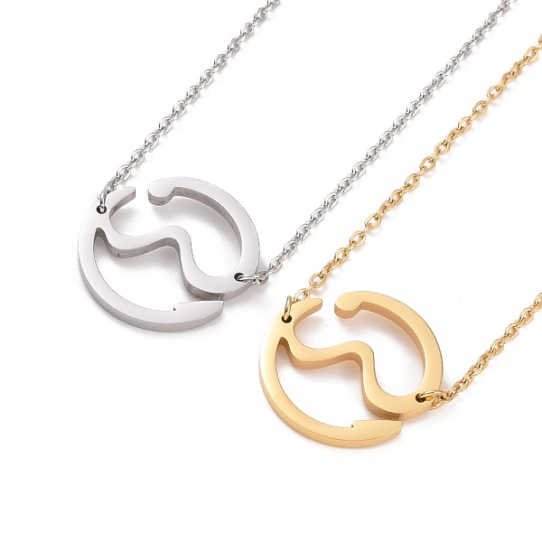 PandaHall 304 Stainless Steel Wave Pendant Necklace for Women, Mixed Color, 16.46 inch(41.8cm) 304 Stainless Steel
PandaHall 304 Stainless Steel Wave Pendant Necklace for Women, Mixed Color, 16.46 inch(41.8cm) 304 Stainless Steel