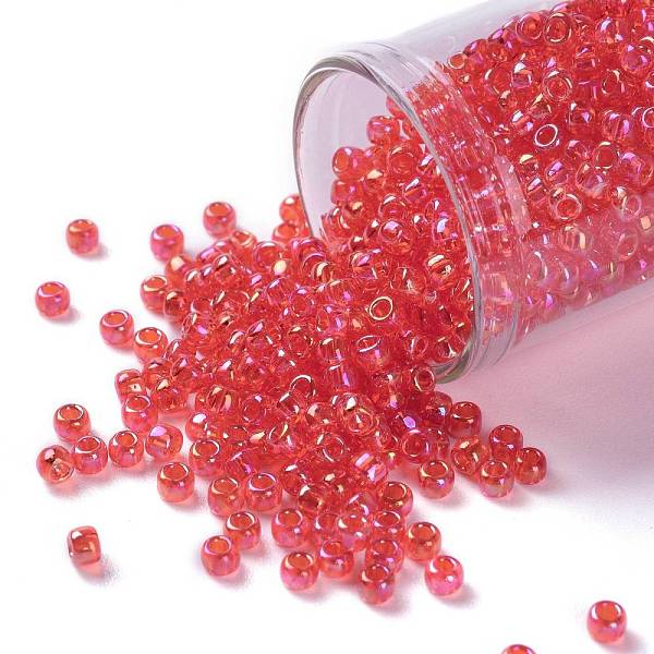 PandaHall TOHO Round Seed Beads, Japanese Seed Beads, (165) Transparent AB Light Siam Ruby, 8/0, 3mm, Hole: 1mm, about 10000pcs/pound Glass..., Red
PandaHall TOHO Round Seed Beads, Japanese Seed Beads, (165) Transparent AB Light Siam Ruby, 8/0, 3mm, Hole: 1mm, about 10000pcs/pound Glass..., Red