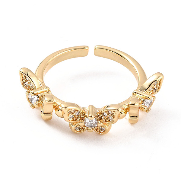 PandaHall Clear Cubic Zirconia Triple Butterfly Open Cuff Ring, Brass Jewelry for Women, Cadmium Free & Lead Free, Real 18K Gold Plated, US...
PandaHall Clear Cubic Zirconia Triple Butterfly Open Cuff Ring, Brass Jewelry for Women, Cadmium Free & Lead Free, Real 18K Gold Plated, US...