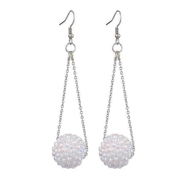 PandaHall Resin Rhinestone Dangle Earring, with 304 Stainless Steel Cable Chains and 316 Surgical Stainless Steel Hook, Round, Stainless...
PandaHall Resin Rhinestone Dangle Earring, with 304 Stainless Steel Cable Chains and 316 Surgical Stainless Steel Hook, Round, Stainless...