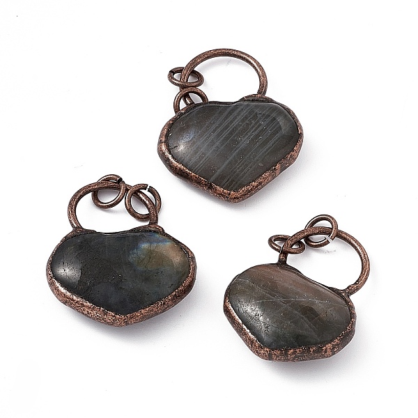 PandaHall Natural Labradorite Big Pendants, Heart Charms, with Rack Plating Red Copper Tone Brass Findings, Cadmium Free & Lead Free...
PandaHall Natural Labradorite Big Pendants, Heart Charms, with Rack Plating Red Copper Tone Brass Findings, Cadmium Free & Lead Free...