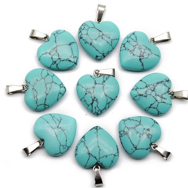PandaHall Synthetic Turquoise Pendant, Heart-Shaped, 20mm Synthetic Turquoise Heart
PandaHall Synthetic Turquoise Pendant, Heart-Shaped, 20mm Synthetic Turquoise Heart