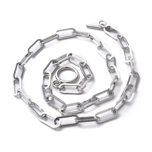 PandaHall 304 Stainless Steel Paperclip Chain Necklaces, with Toggle Clasps, Stainless Steel Color, 17.99 inch(45.7cm) 304 Stainless Steel
PandaHall 304 Stainless Steel Paperclip Chain Necklaces, with Toggle Clasps, Stainless Steel Color, 17.99 inch(45.7cm) 304 Stainless Steel