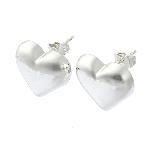 PandaHall Heart Brass Stud Earrings, Long-Lasting Plated, Silver, 16x18mm Brass Heart
PandaHall Heart Brass Stud Earrings, Long-Lasting Plated, Silver, 16x18mm Brass Heart