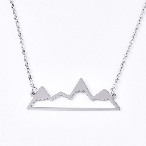 PandaHall 201 Stainless Steel Pendant Necklaces, with Cable Chains, Peak, Stainless Steel Color, 17.9 inch(45.5cm), 2mm, Peak: 17x45.5x1mm...
PandaHall 201 Stainless Steel Pendant Necklaces, with Cable Chains, Peak, Stainless Steel Color, 17.9 inch(45.5cm), 2mm, Peak: 17x45.5x1mm...