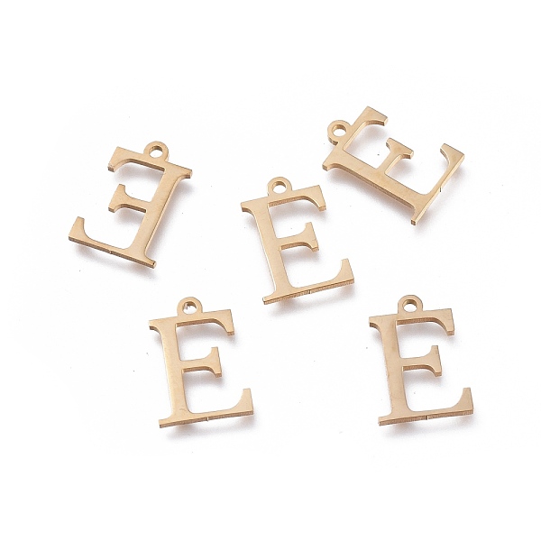 PandaHall 304 Stainless Steel Charms, Greek Alphabet, Golden, Letter.E, 13.8x9.5x1mm, Hole: 1.2mm 304 Stainless Steel Letter E
PandaHall 304 Stainless Steel Charms, Greek Alphabet, Golden, Letter.E, 13.8x9.5x1mm, Hole: 1.2mm 304 Stainless Steel Letter E