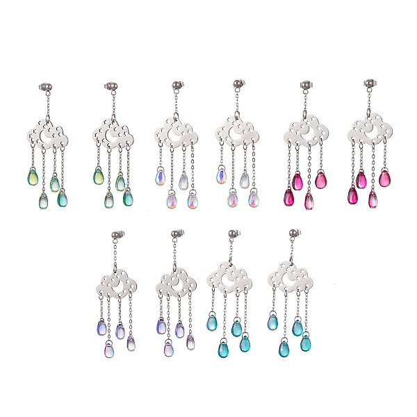 PandaHall Long Chain with Transparent Glass Beads Dangle Stud Earrings, 304 Stainless Steel Jewelry for Women, Raining Cloud, Mixed Color..., Multicolor
PandaHall Long Chain with Transparent Glass Beads Dangle Stud Earrings, 304 Stainless Steel Jewelry for Women, Raining Cloud, Mixed Color..., Multicolor