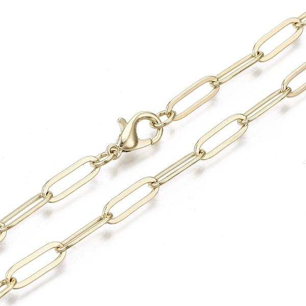 PandaHall Brass Paperclip Chains, Drawn Elongated Cable Chains Necklace Making, with Lobster Claw Clasps, Light Gold, 18.11 inch(46cm) long...
PandaHall Brass Paperclip Chains, Drawn Elongated Cable Chains Necklace Making, with Lobster Claw Clasps, Light Gold, 18.11 inch(46cm) long...