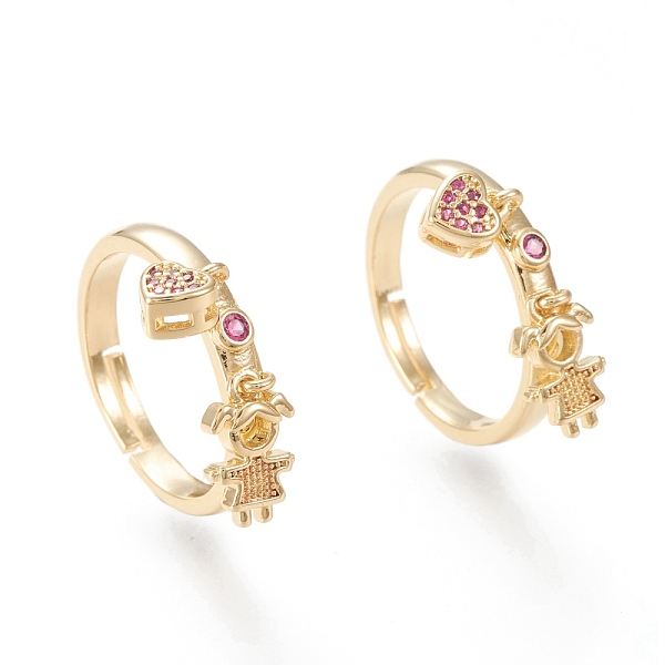PandaHall Adjustable Brass Micro Pave Cubic Zirconia Cuff Rings, Open Rings, Long-Lasting Plated, Heart with Girl, Real 18K Gold Plated..., Pink
PandaHall Adjustable Brass Micro Pave Cubic Zirconia Cuff Rings, Open Rings, Long-Lasting Plated, Heart with Girl, Real 18K Gold Plated..., Pink