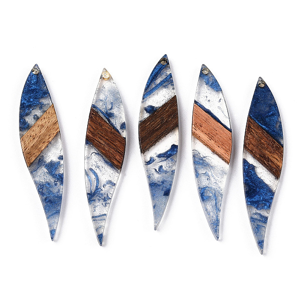 PandaHall Transparent Resin & Walnut Wood Big Pendants, Leaf Charms, Royal Blue, 53x11.5x3mm, Hole: 1.8mm Resin+Wood Leaf
PandaHall Transparent Resin & Walnut Wood Big Pendants, Leaf Charms, Royal Blue, 53x11.5x3mm, Hole: 1.8mm Resin+Wood Leaf