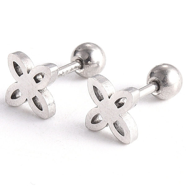 PandaHall 201 Stainless Steel Flower Barbell Cartilage Earrings, Screw Back Earrings, with 304 Stainless Steel Pins, Stainless Steel Color...
PandaHall 201 Stainless Steel Flower Barbell Cartilage Earrings, Screw Back Earrings, with 304 Stainless Steel Pins, Stainless Steel Color...