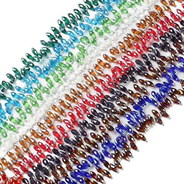 PandaHall Transparent Electroplate Glass Beads Strands, Pearl Luster Plated, Faceted, Teadrop, Mixed Color, 12x6mm, Hole: 0.6mm, about..., Multicolor
PandaHall Transparent Electroplate Glass Beads Strands, Pearl Luster Plated, Faceted, Teadrop, Mixed Color, 12x6mm, Hole: 0.6mm, about..., Multicolor