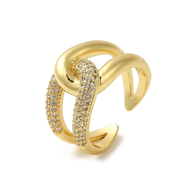 PandaHall Rack Plating Brass Wrapped Knot Open Cuff Ring with Cubic Zirconia, Real 18K Gold Plated, Inner Diameter: 17.4mm Brass+Cubic...
PandaHall Rack Plating Brass Wrapped Knot Open Cuff Ring with Cubic Zirconia, Real 18K Gold Plated, Inner Diameter: 17.4mm Brass+Cubic...