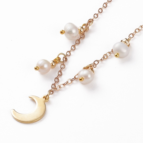 PandaHall Moon Pendant Necklaces, with Brass Cable Chains, Natural Pearl Charms, 304 Stainless Steel Lobster Claw Clasps & Charms, Golden...
PandaHall Moon Pendant Necklaces, with Brass Cable Chains, Natural Pearl Charms, 304 Stainless Steel Lobster Claw Clasps & Charms, Golden...