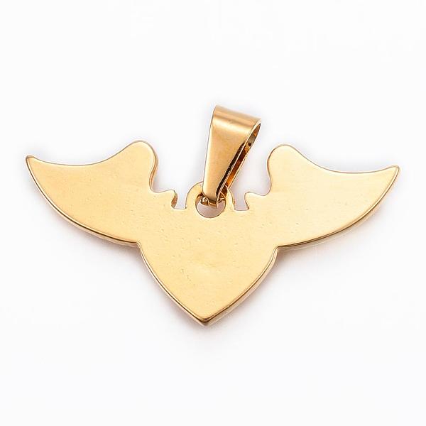 PandaHall 304 Stainless Steel Pendants, Heart with Wing, Golden, 20x40x3mm, Hole: 9x5mm 304 Stainless Steel Heart
PandaHall 304 Stainless Steel Pendants, Heart with Wing, Golden, 20x40x3mm, Hole: 9x5mm 304 Stainless Steel Heart