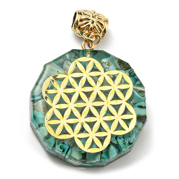 PandaHall Synthetic Turquoise European Dangle Polygon Charms, Large Hole Pendant with Golden Plated Alloy Flower Slice, 53mm, Hole: 5mm...
PandaHall Synthetic Turquoise European Dangle Polygon Charms, Large Hole Pendant with Golden Plated Alloy Flower Slice, 53mm, Hole: 5mm...