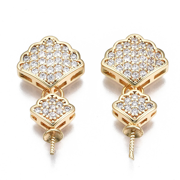 PandaHall Brass Micro Pave Clear Cubic Zirconia Peg Bails Pendants, for Half Drilled Bead, Nickel Free, Fan, Real 18K Gold Plated...
PandaHall Brass Micro Pave Clear Cubic Zirconia Peg Bails Pendants, for Half Drilled Bead, Nickel Free, Fan, Real 18K Gold Plated...