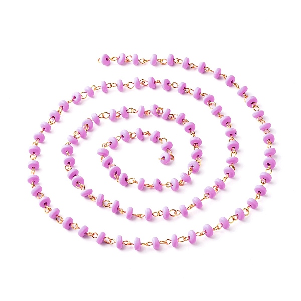 PandaHall Handmade Polymer Clay Beaded Chain, Link Chain, with Golden Iron Eye Pin, for Bracelet Necklace Making, Orchid, 7x3.5mm, about..., Purple
PandaHall Handmade Polymer Clay Beaded Chain, Link Chain, with Golden Iron Eye Pin, for Bracelet Necklace Making, Orchid, 7x3.5mm, about..., Purple