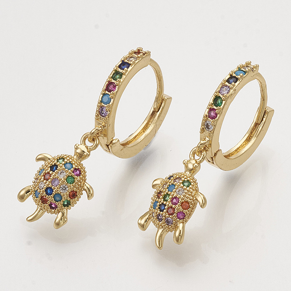 PandaHall Brass Cubic Zirconia Dangle Hoop Earrings, Sea Turtle, Colorful, Golden, 30mm, Pin: 1mm Cubic Zirconia
PandaHall Brass Cubic Zirconia Dangle Hoop Earrings, Sea Turtle, Colorful, Golden, 30mm, Pin: 1mm Cubic Zirconia