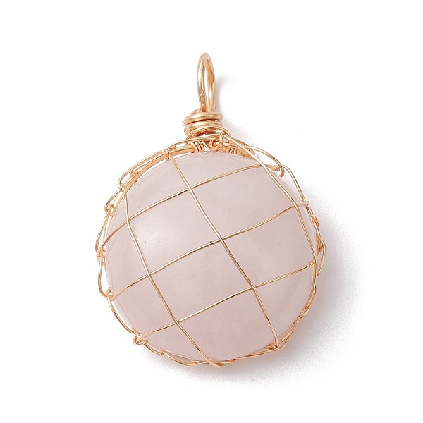 PandaHall Natural Rose Quartz Copper Wire Wrapped Pendants, Half Round/Dome Charms, Golden, 30.5x21x8mm, Hole: 4.7mm Rose Quartz Half Round
PandaHall Natural Rose Quartz Copper Wire Wrapped Pendants, Half Round/Dome Charms, Golden, 30.5x21x8mm, Hole: 4.7mm Rose Quartz Half Round