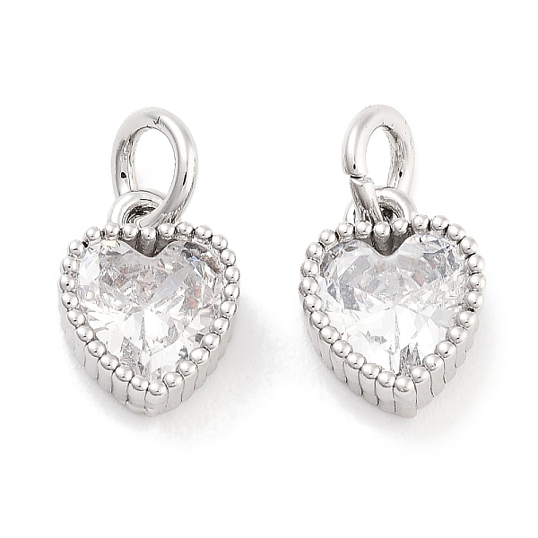 PandaHall Brass with Cubic Zirconia Pendant, with Jump Ring, Heart, Platinum, 8.5x7x3.5mm, Hole: 3.4mm Brass+Cubic Zirconia Heart Clear
PandaHall Brass with Cubic Zirconia Pendant, with Jump Ring, Heart, Platinum, 8.5x7x3.5mm, Hole: 3.4mm Brass+Cubic Zirconia Heart Clear