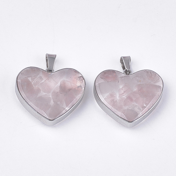 PandaHall Natural Rose Quartz Pendants, with Glass and 304 Stainless Steel Findings, Heart, Stainless Steel Color, 19x21x6mm, Hole: 3x5.5mm...
PandaHall Natural Rose Quartz Pendants, with Glass and 304 Stainless Steel Findings, Heart, Stainless Steel Color, 19x21x6mm, Hole: 3x5.5mm...