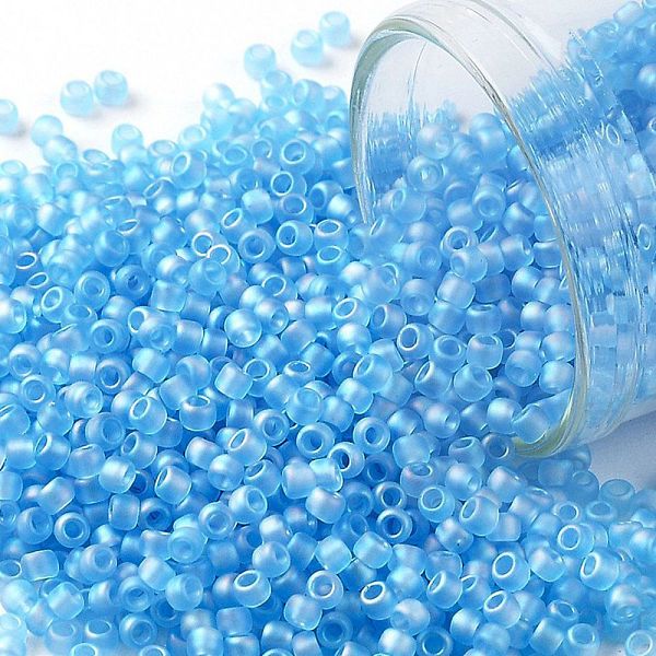 PandaHall TOHO Round Seed Beads, Japanese Seed Beads, (163F) Matte Transparent AB Aqua, 11/0, 2.2mm, Hole: 0.8mm, about 1110pcs/10g Glass..., Cyan
PandaHall TOHO Round Seed Beads, Japanese Seed Beads, (163F) Matte Transparent AB Aqua, 11/0, 2.2mm, Hole: 0.8mm, about 1110pcs/10g Glass..., Cyan