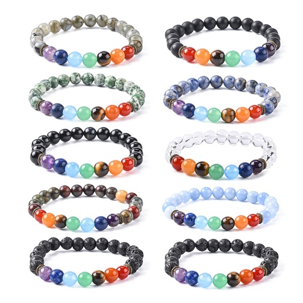 PandaHall Yoga Chakra Jewelry Stretch Bracelets, with Natural Mixed Gemstone Beads, 2-1/8~2-3/8 inch(55~60mm) Mixed Stone
PandaHall Yoga Chakra Jewelry Stretch Bracelets, with Natural Mixed Gemstone Beads, 2-1/8~2-3/8 inch(55~60mm) Mixed Stone