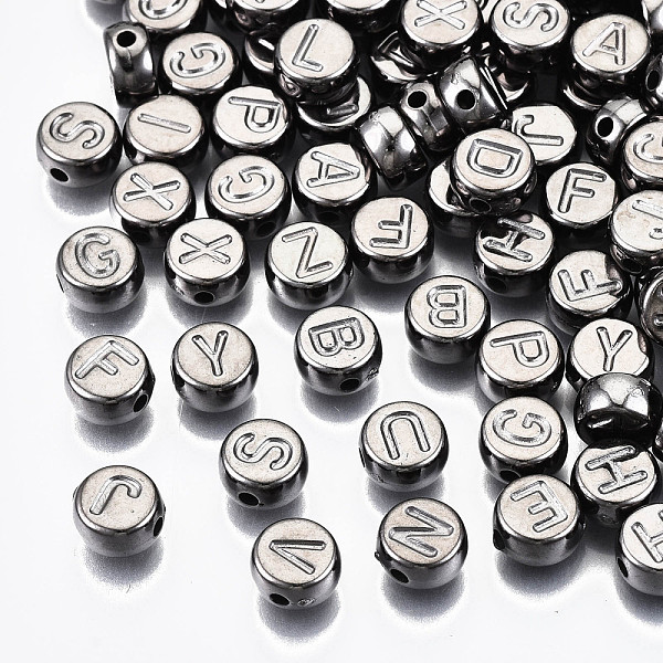 PandaHall CCB Plastic Beads, Horizontal Hole, Flat Round with Letter, Gunmetal, 7x4mm, Hole: 1.8mm, about 3300pcs/500g Plastic Letter A~Z
PandaHall CCB Plastic Beads, Horizontal Hole, Flat Round with Letter, Gunmetal, 7x4mm, Hole: 1.8mm, about 3300pcs/500g Plastic Letter A~Z