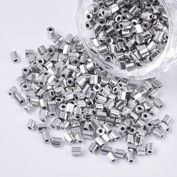 PandaHall 8/0 Two Cut Glass Seed Beads, Hexagon, Metallic Colours, Silver, 2.5~3x2.5mm, Hole: 0.9mm, about 15000pcs/bag Glass Silver
PandaHall 8/0 Two Cut Glass Seed Beads, Hexagon, Metallic Colours, Silver, 2.5~3x2.5mm, Hole: 0.9mm, about 15000pcs/bag Glass Silver